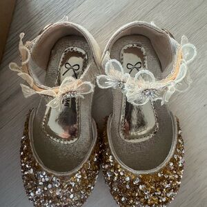 Sparkling Gold Kids Shoes